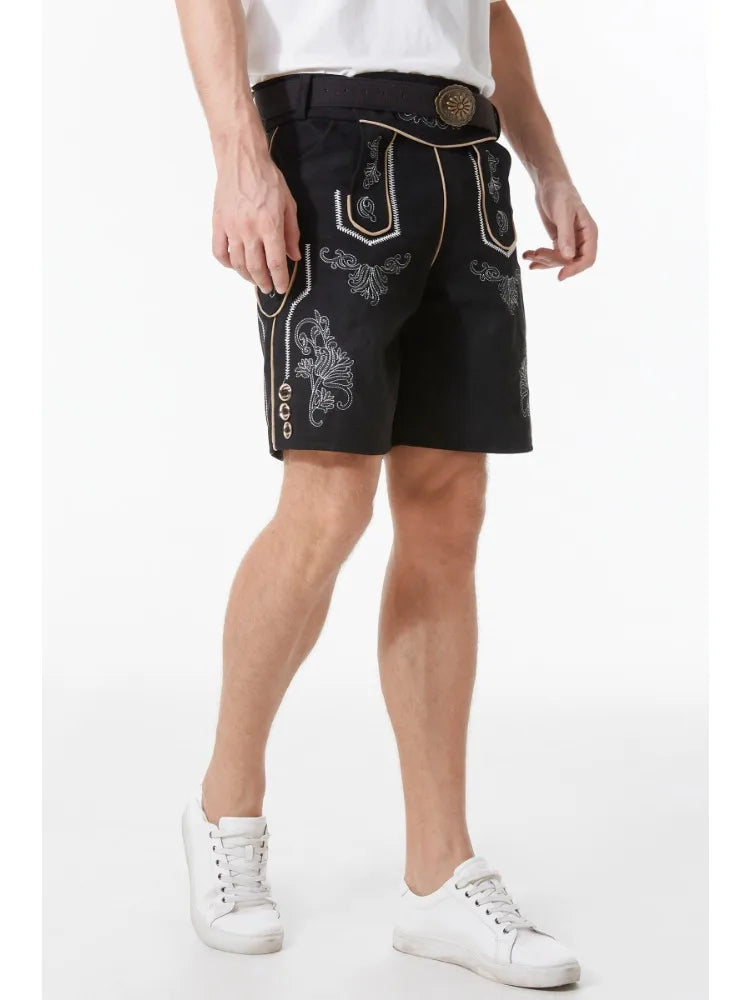 AlpenHernando ægte lederhosen i læder til mænd med seler
