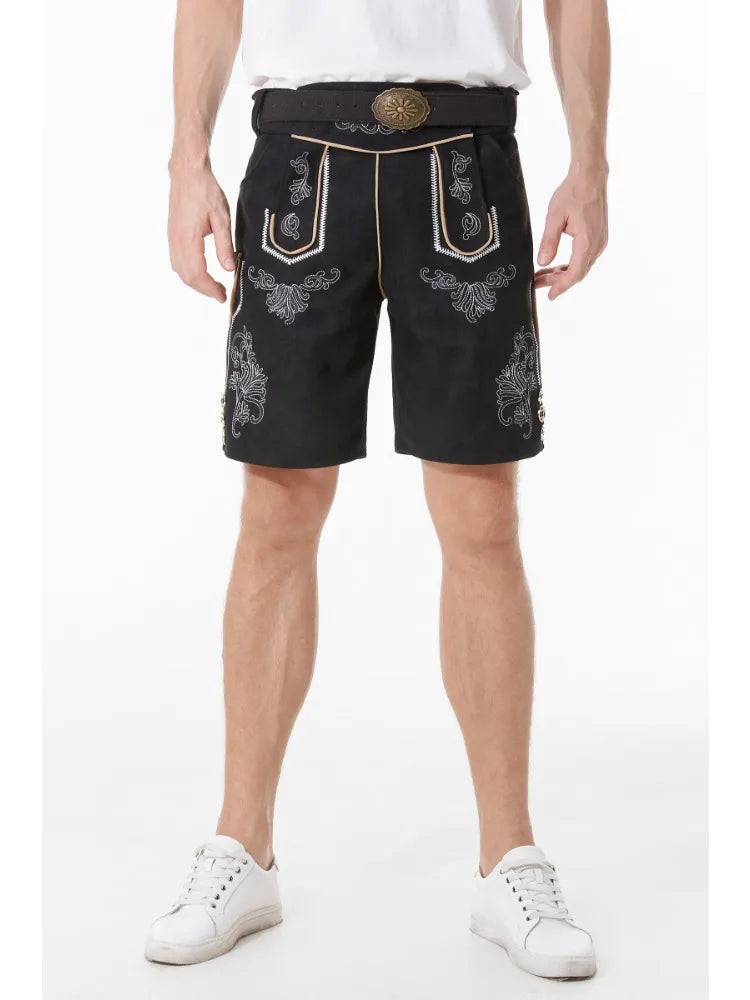 AlpenHernando ægte lederhosen i læder til mænd med seler