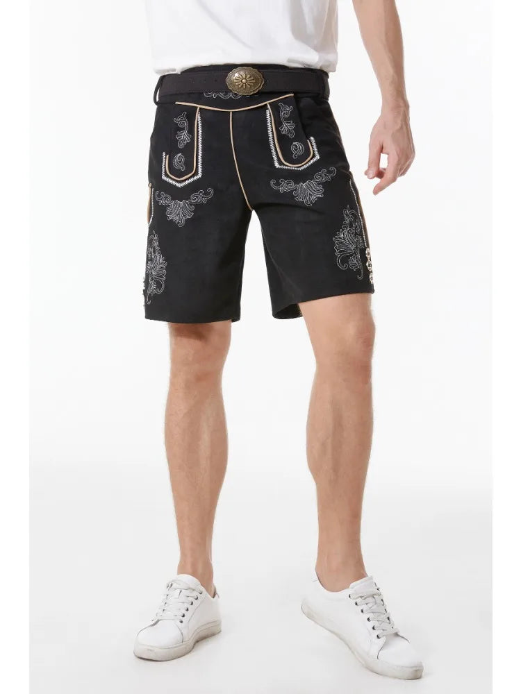 AlpenHernando ægte lederhosen i læder til mænd med seler