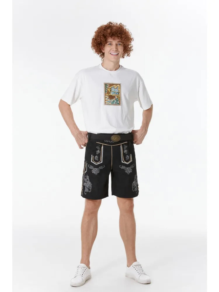 AlpenHernando ægte lederhosen i læder til mænd med seler