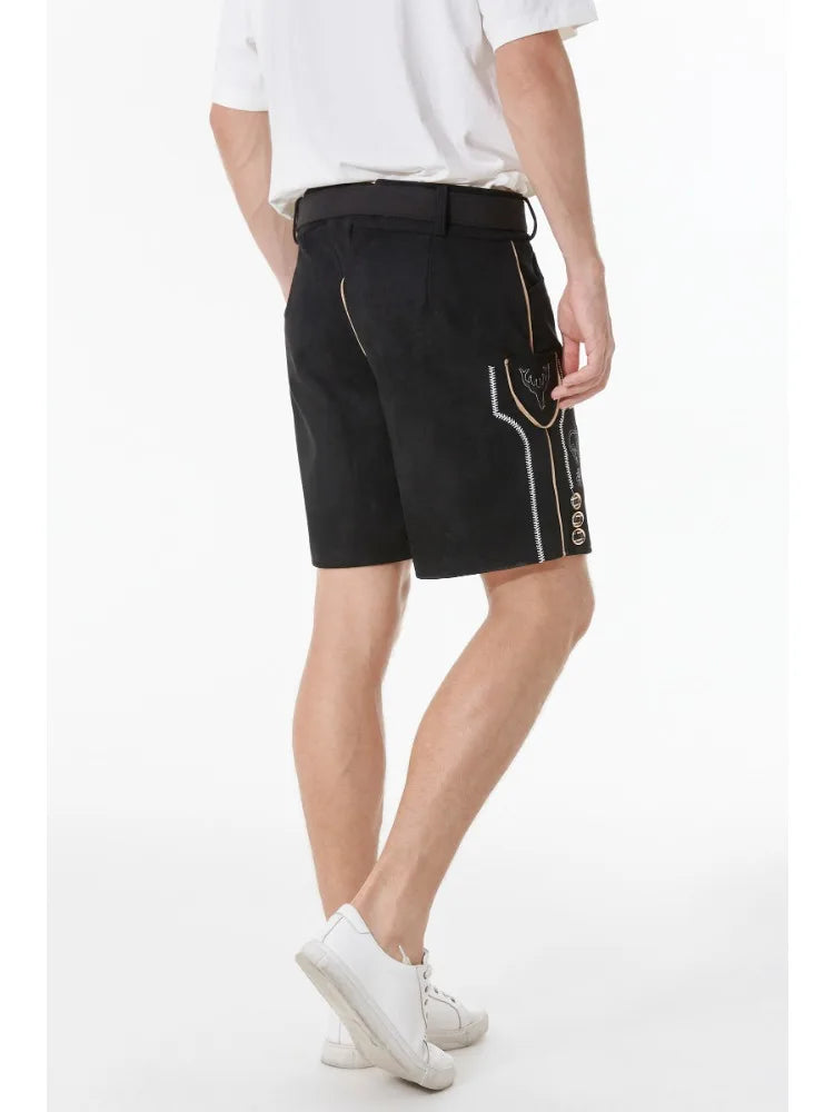 AlpenHernando ægte lederhosen i læder til mænd med seler