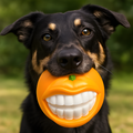 GiggleChomp 活発な犬向けおもしろスマイル噛むボールおもちゃ