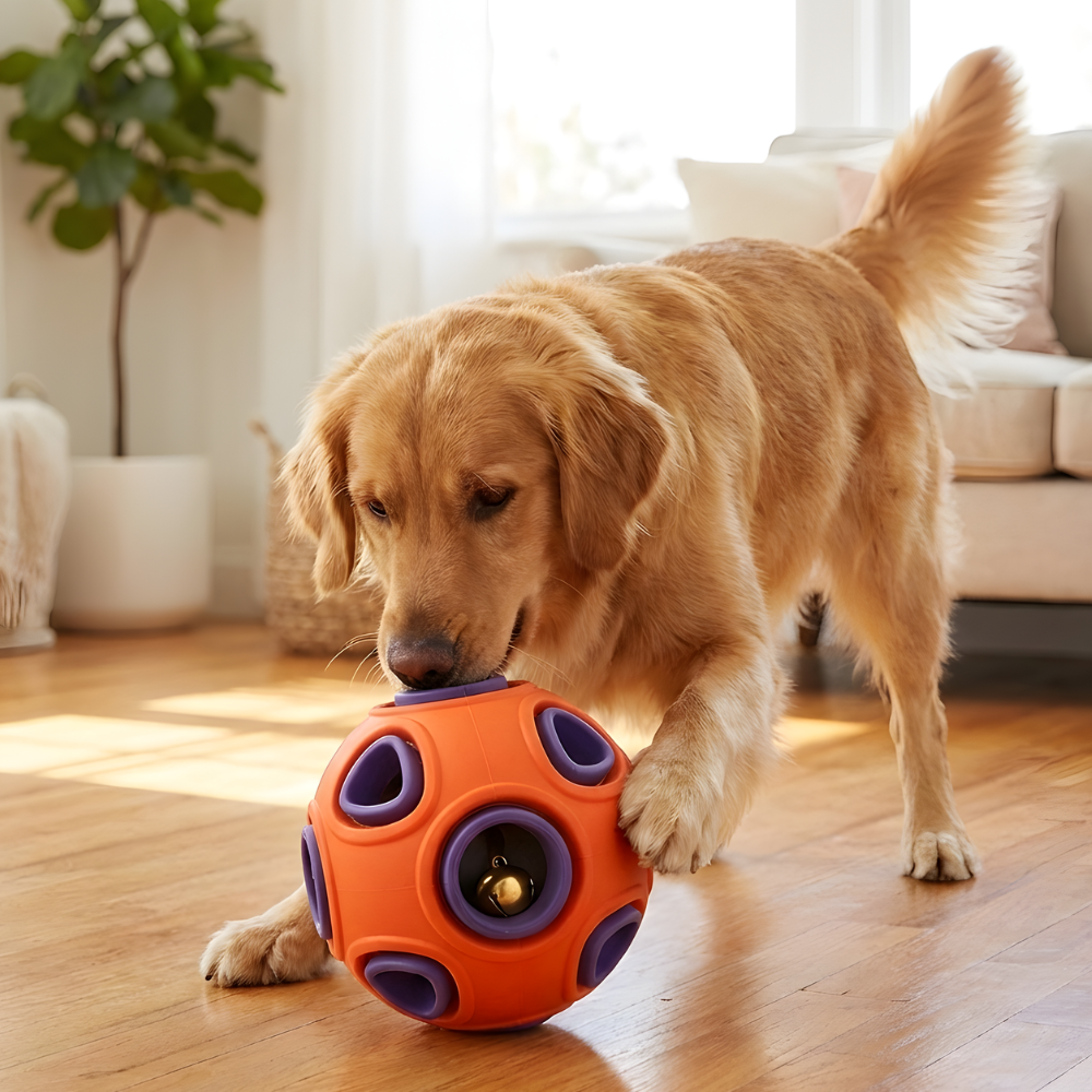 GlowOrbit インタラクティブ犬用噛むボール - 動きで光る