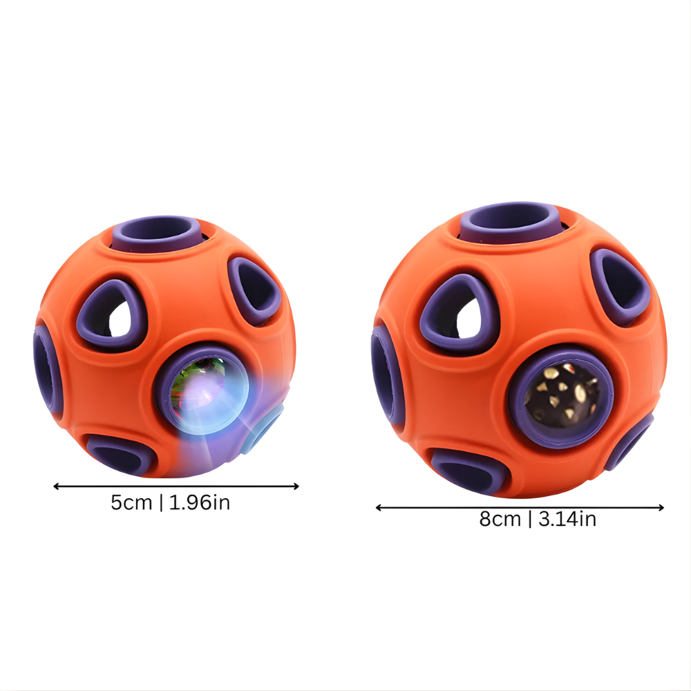 GlowOrbit インタラクティブ犬用噛むボール - 動きで光る