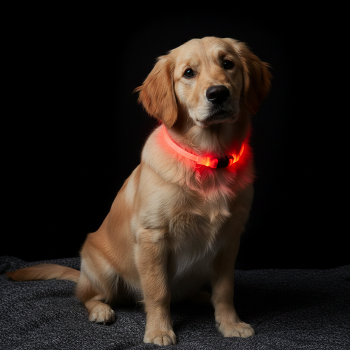 GlowPaw LED発光犬用首輪 - 明るく多方向から視認可能