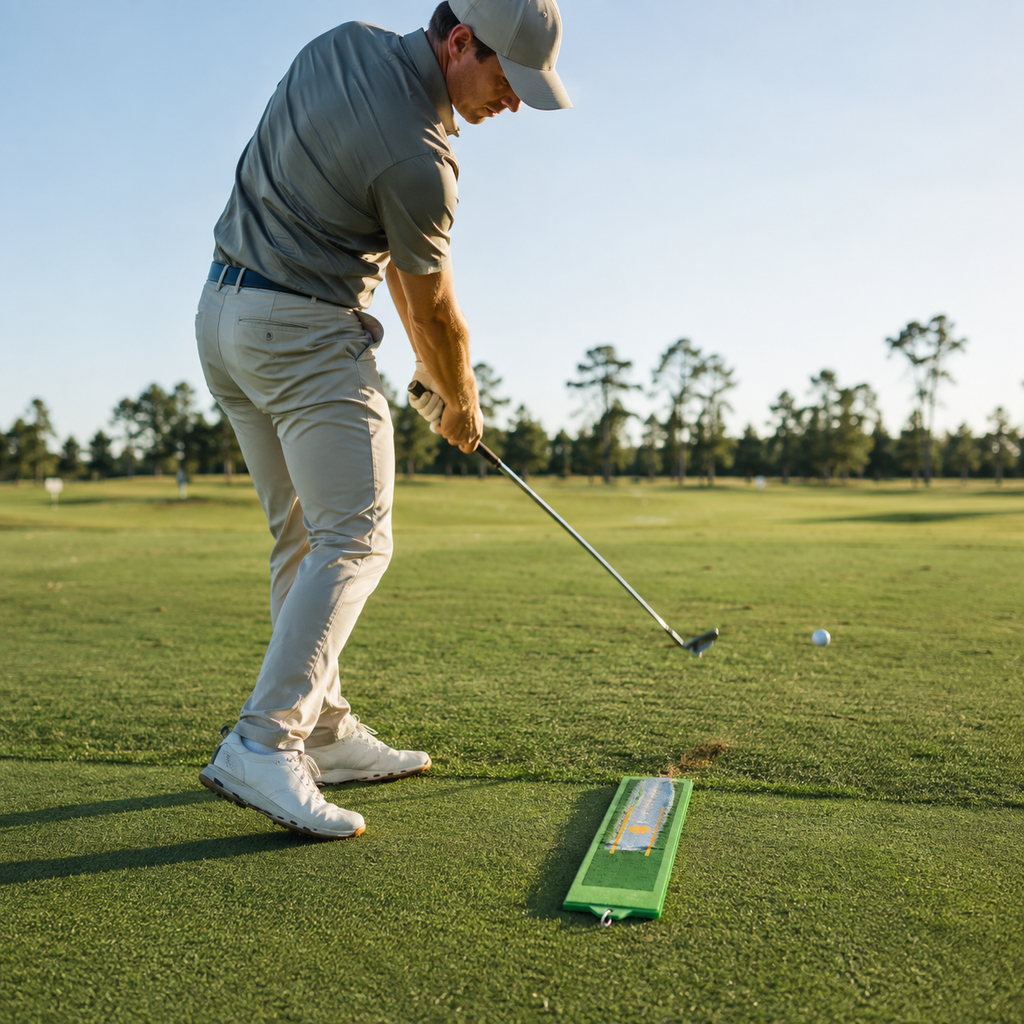 Golfütés-gyakorló - precíziós segédeszköz vizuális visszajelzéssel