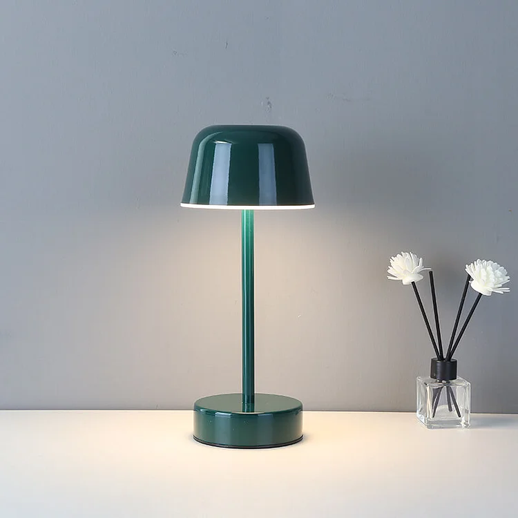 Modern LED Table Lamp — Battery Powered, Touch Control, Red