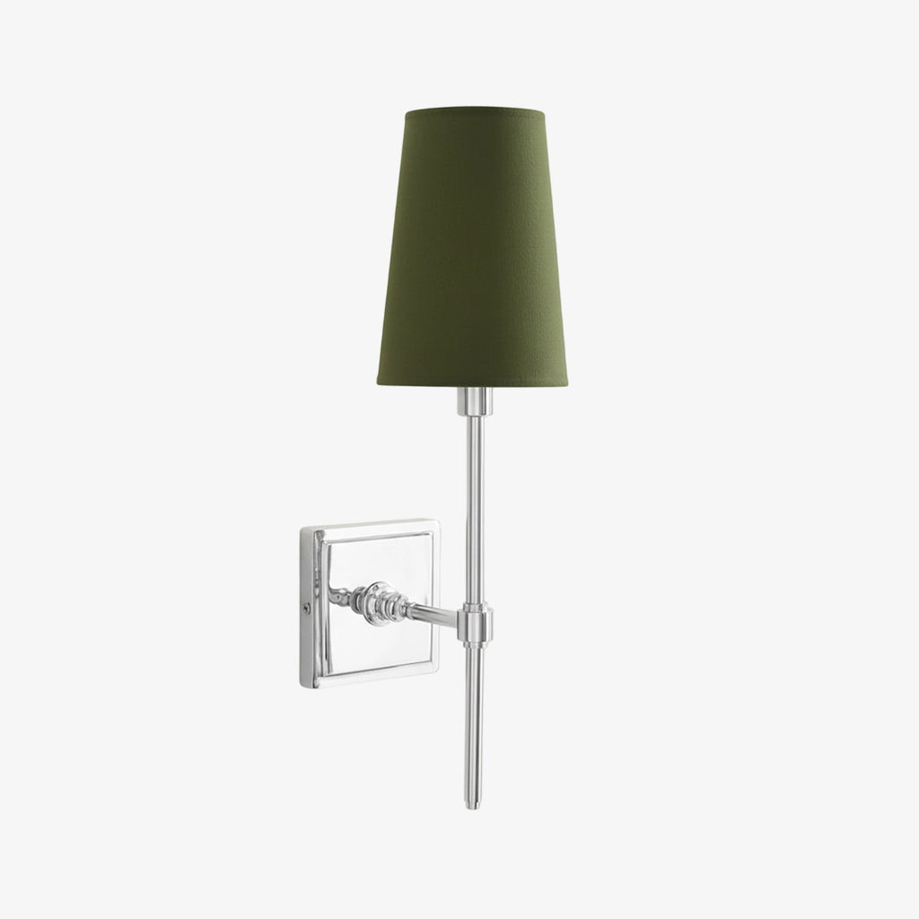 Rowan Elegant White-Linen Shade Wall Lamp – Retro Metal Wall Light for Bedroom & Hallway | Esilora