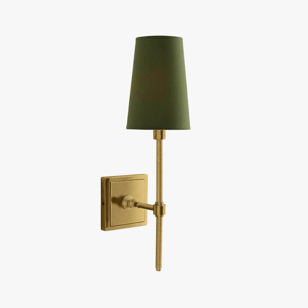 Rowan Elegant White-Linen Shade Wall Lamp – Retro Metal Wall Light for Bedroom & Hallway | Esilora