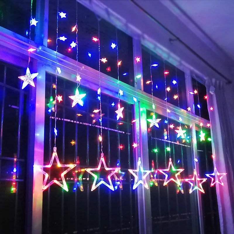 Catena luminosa a tenda con stelle LED Auraly — diverse modalità di illuminazione