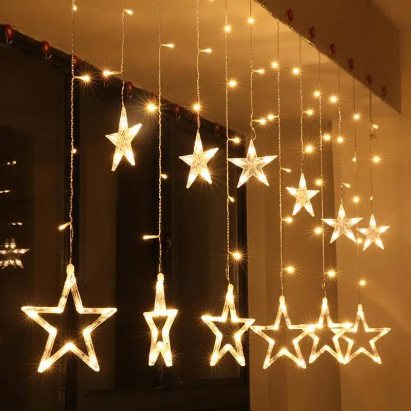 Catena luminosa a tenda con stelle LED Auraly — diverse modalità di illuminazione