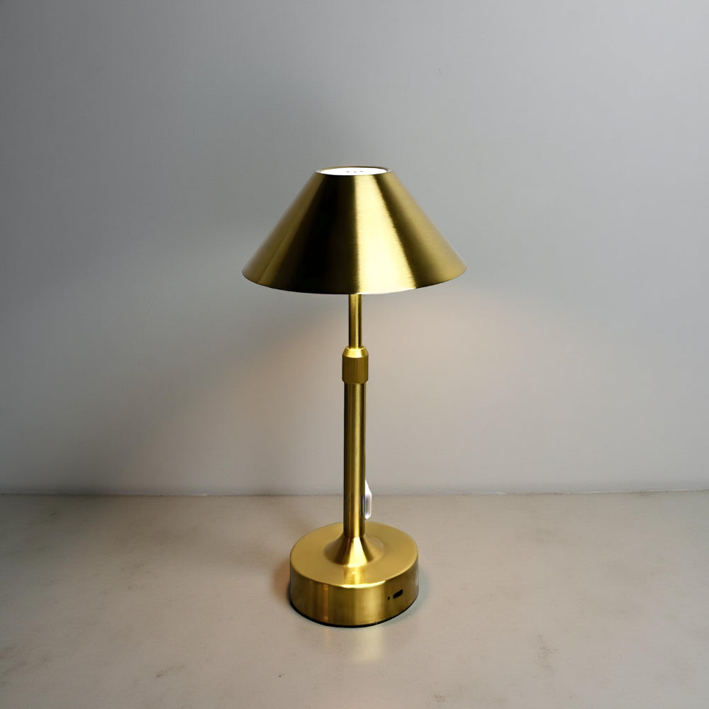 Modern Aluminum Table Lamp — Dimmable LED, Wireless, Warm White Illumination