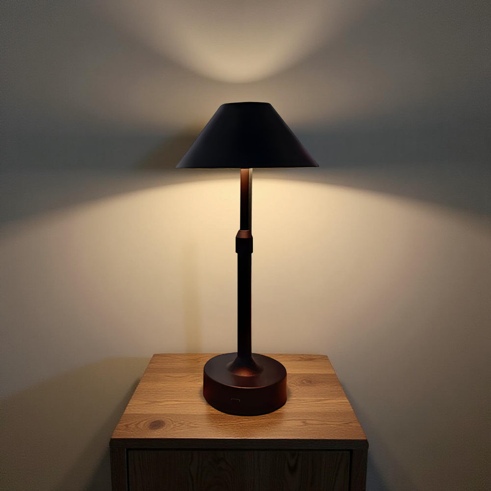 Modern Aluminum Table Lamp — Dimmable LED, Wireless, Warm White Illumination
