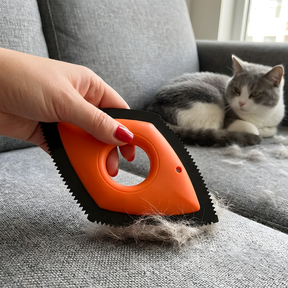 HairLift 手動式猫の抜け毛取り - 角度付きエッジ、繰り返し使える設計