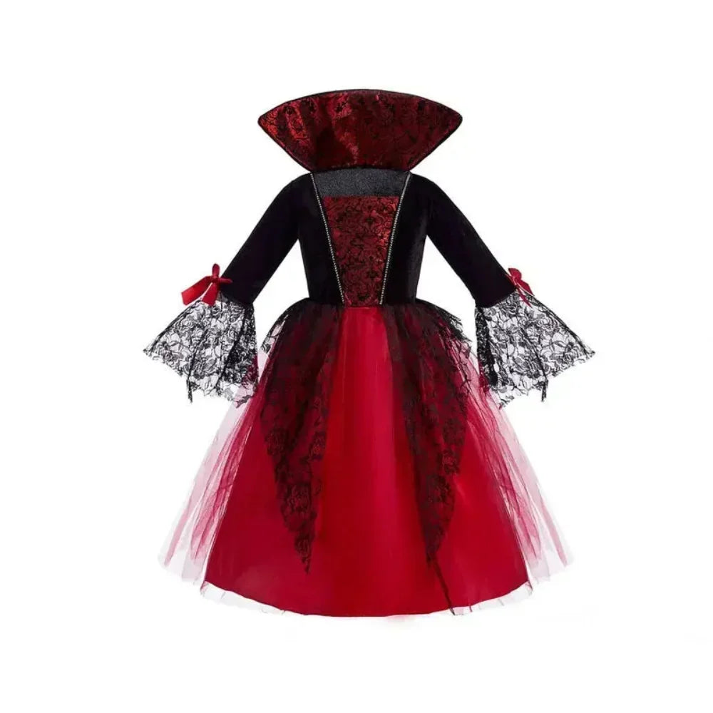 Rochie de carnaval pentru fete, cu fustă din tul și mâneci bufante plisate