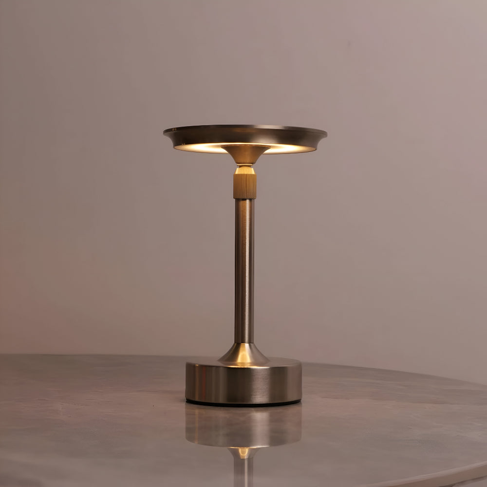 Modern Aluminum Table Lamp — Dimmable LED, Wireless, Warm White Illumination