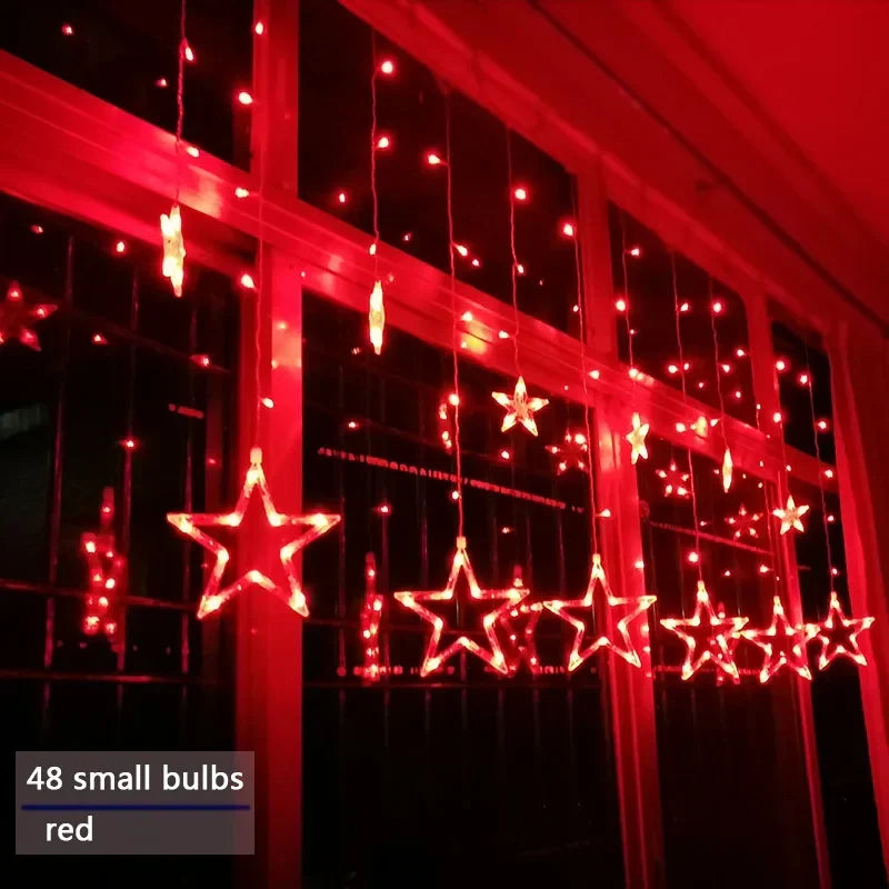 Catena luminosa a tenda con stelle LED Auraly — diverse modalità di illuminazione