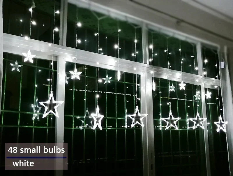 Catena luminosa a tenda con stelle LED Auraly — diverse modalità di illuminazione
