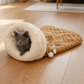 HeartNest │ 折りたたみ式コクーン型ふわふわ猫用寝袋 - уютな休息に