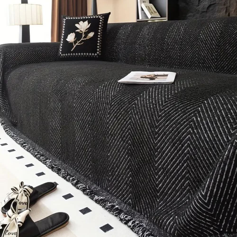 CloudWeave Herringbone Sofa Cover For Homes With Splashproof Non Slip Backing