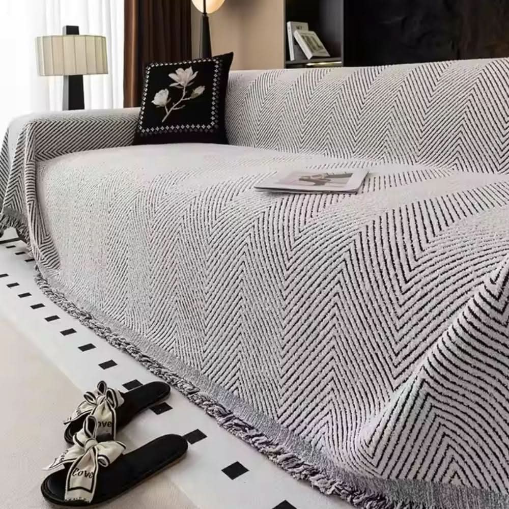 CloudWeave Herringbone Sofa Cover For Homes With Splashproof Non Slip Backing