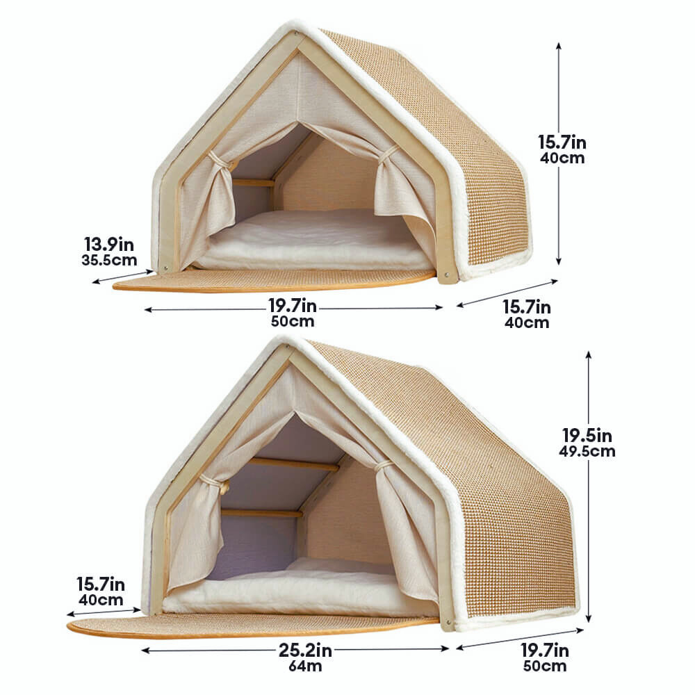 HomiNest 猫用テントベッド - 爪とぎ屋根付きの уютな隠れ家