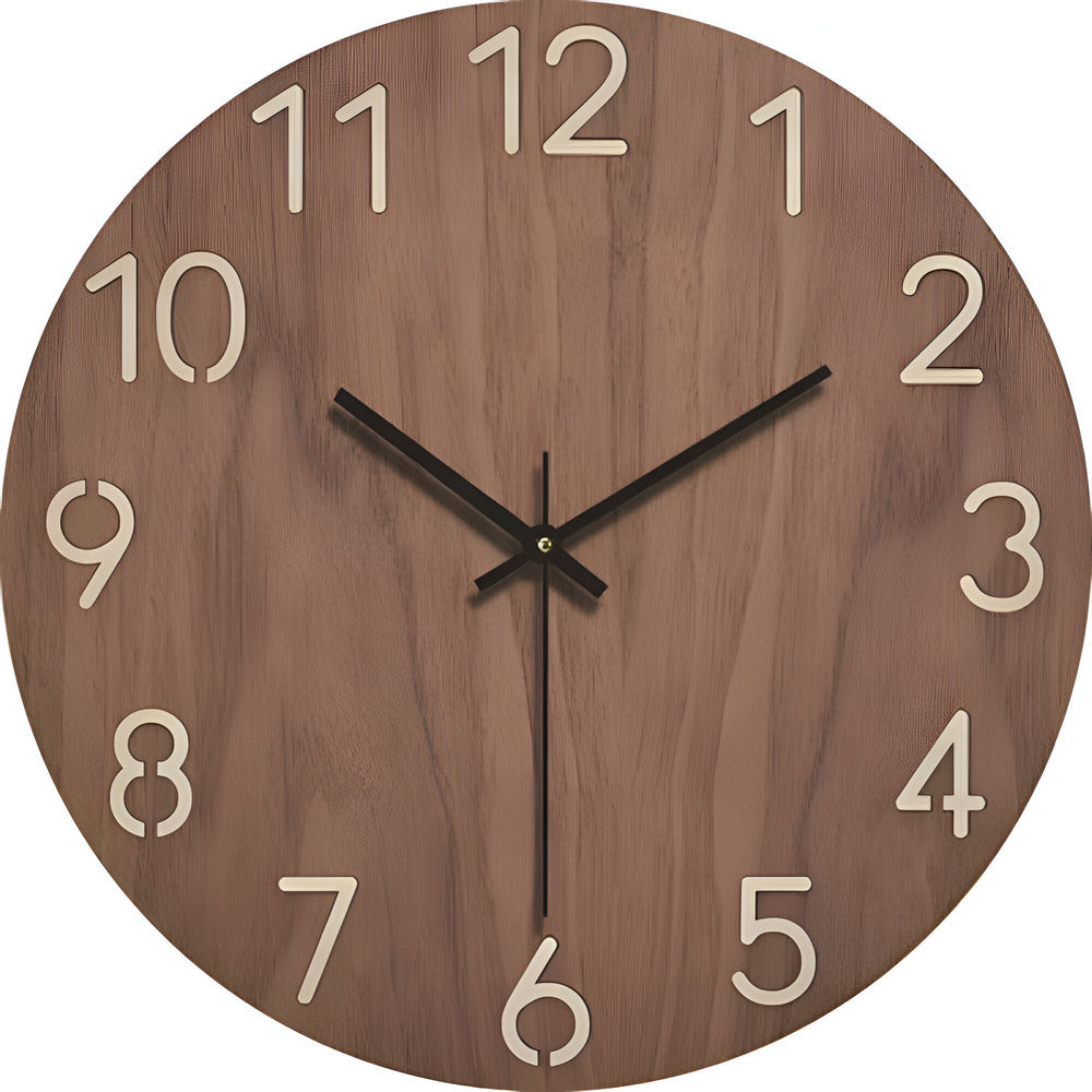 Silent Quartz Movement Wooden Wall Clock – Minimalist Design - Esilora