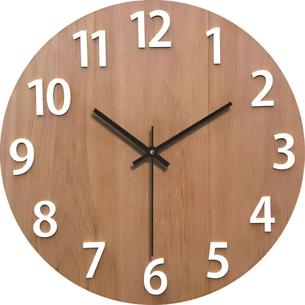 Silent Quartz Movement Wooden Wall Clock – Minimalist Design - Esilora