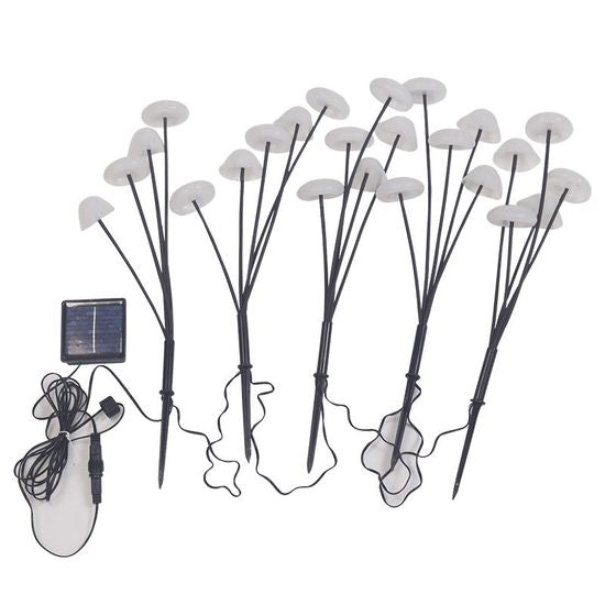 Solar Garden Light Set — 15-Piece Mushroom Design Fixtures