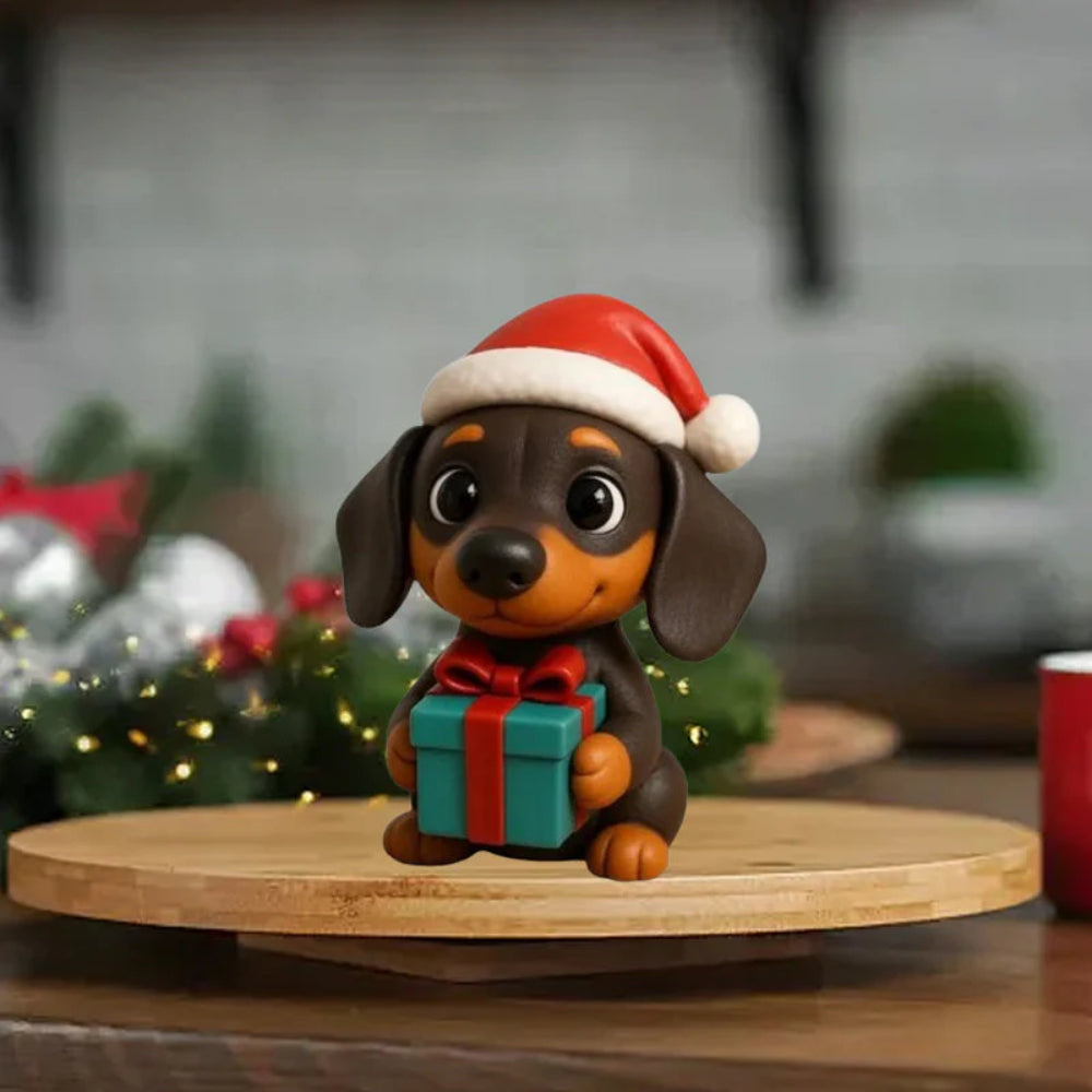 Calendar Advent pentru câini 2025 — Set de numărătoare inversă cu 24 de figurine teckel