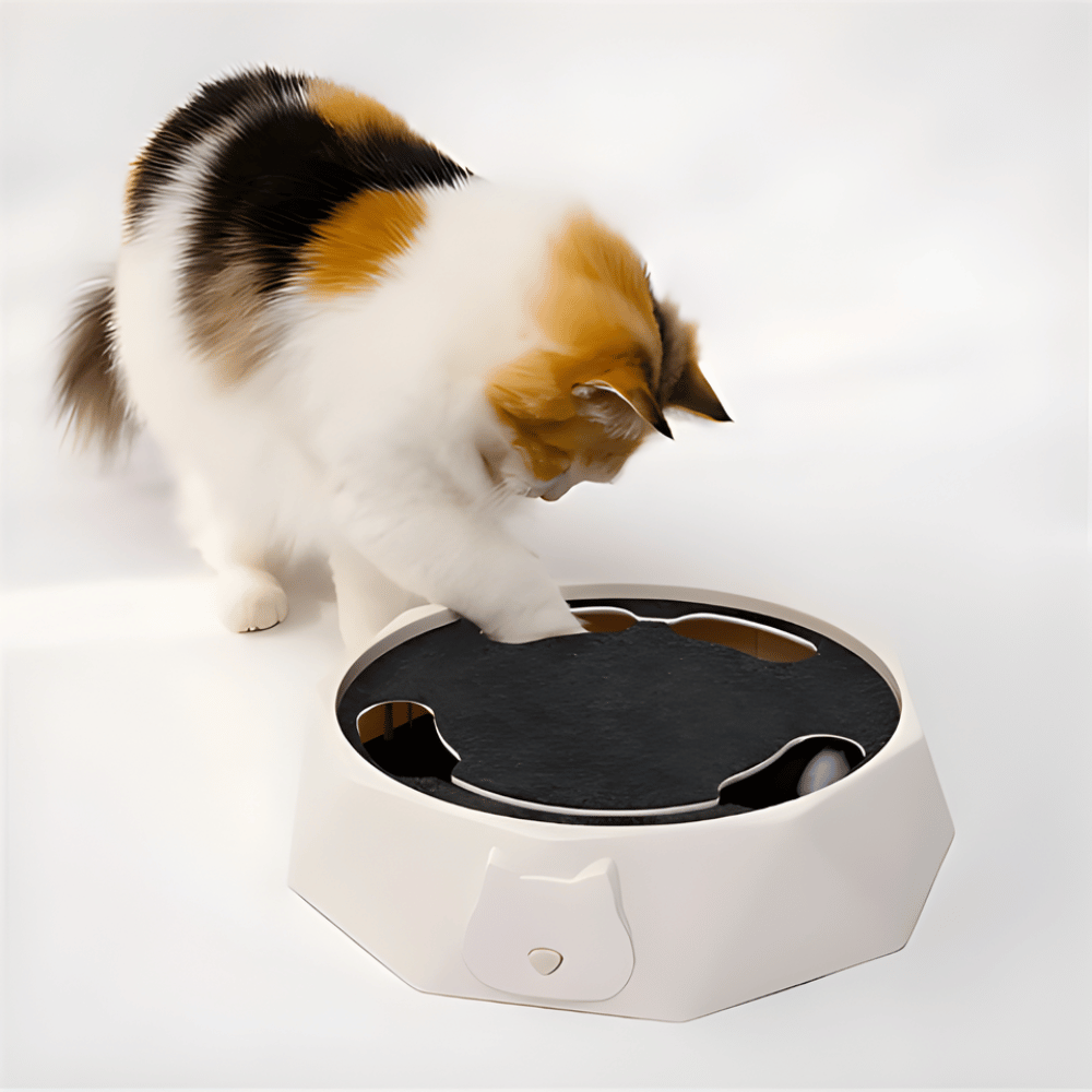 HuntNest インタラクティブ猫用おもちゃ - 動くパッドでネズミを追いかけるゲーム