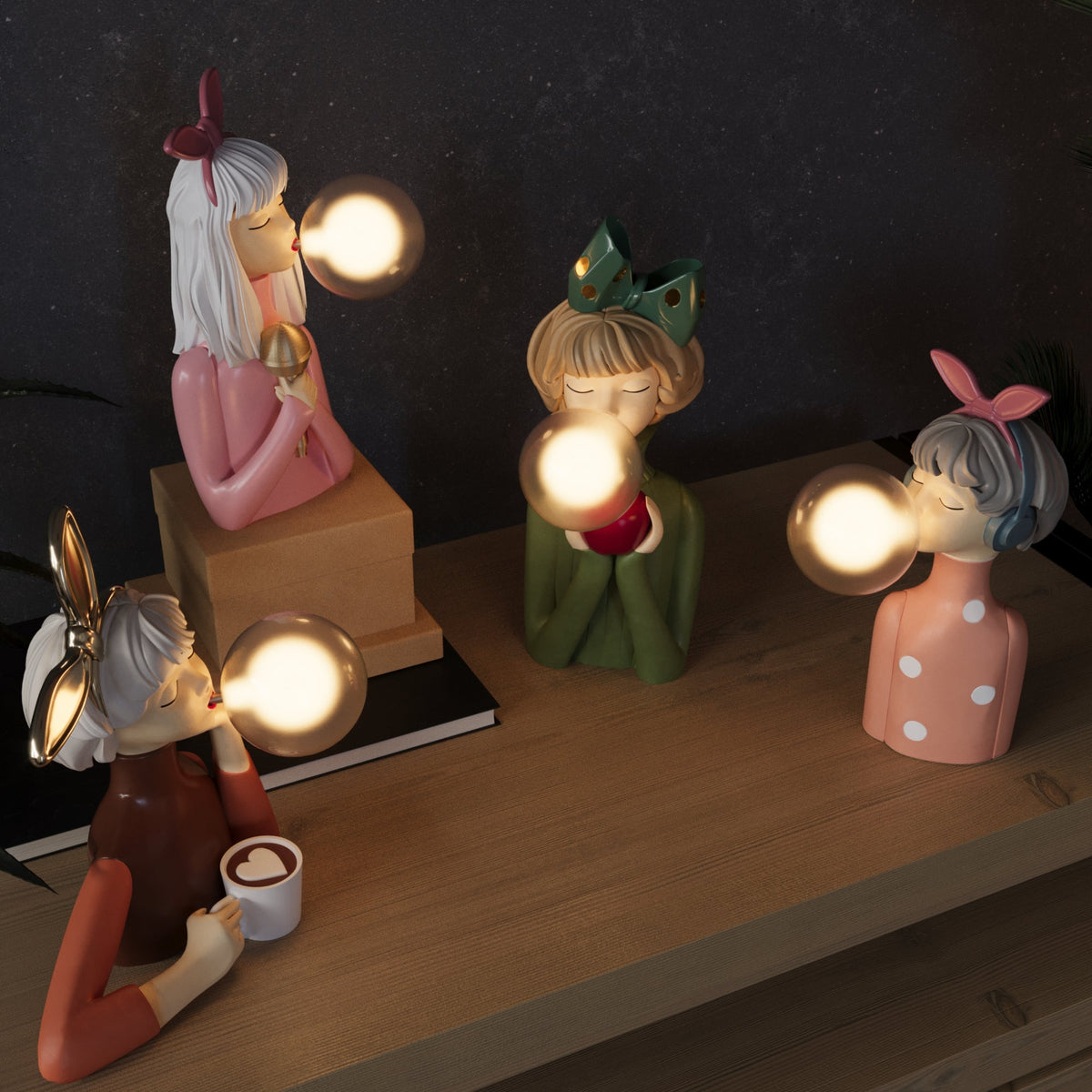 Lampada da tavolo Ardenza SophiLux — base in legno, paralume in tessuto