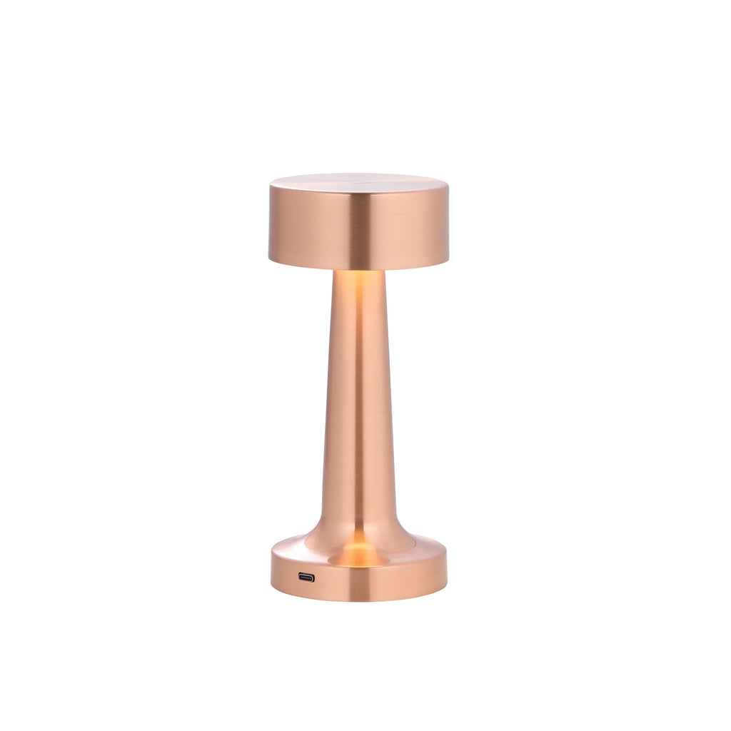 Modern Gold Metal LED Table Lamp — Cordless Touch Dimming