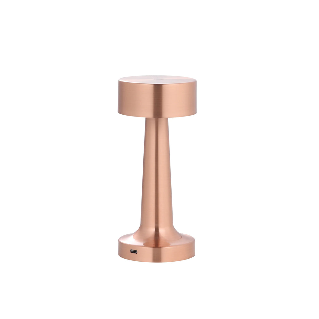 Modern Gold Metal LED Table Lamp — Cordless Touch Dimming