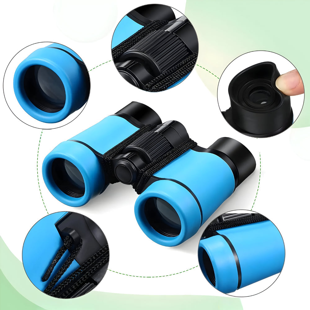 Binoclu de jucărie pentru copii, 4x30 mm — design compact, prindere sigură