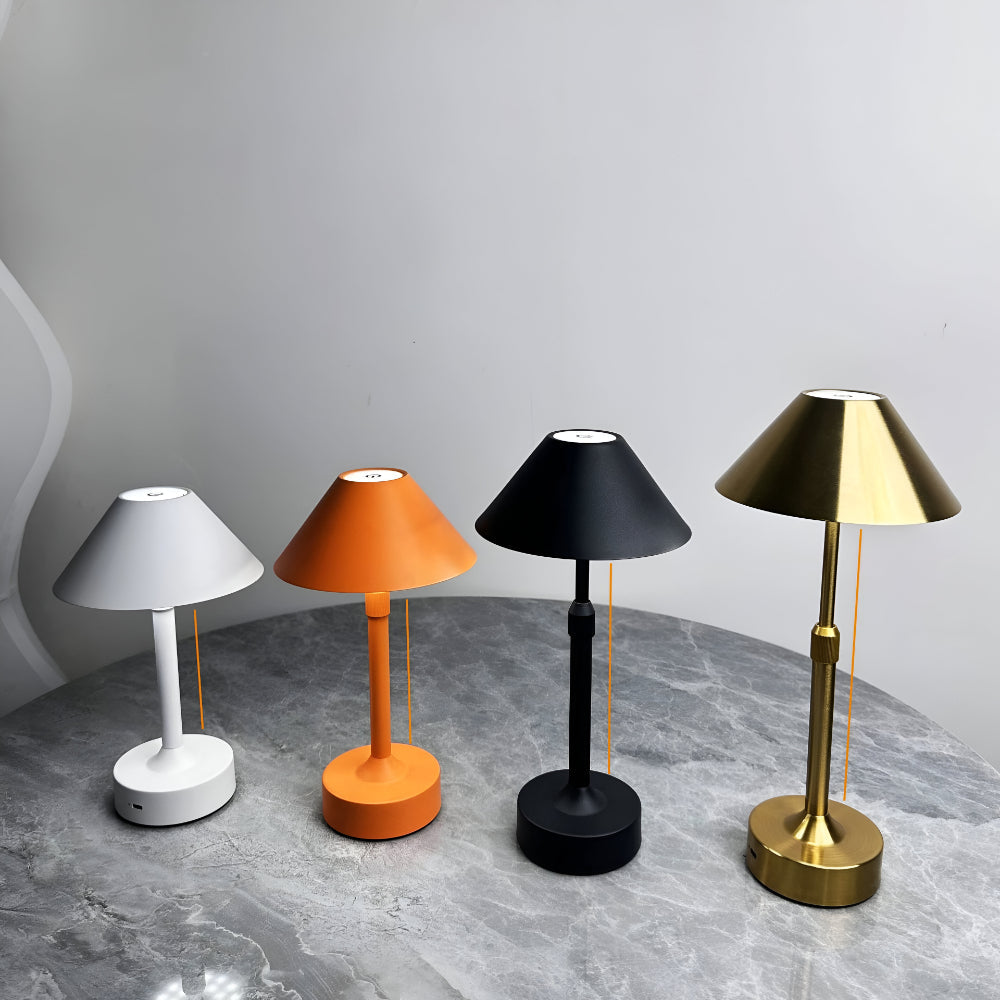 Modern Aluminum Table Lamp — Dimmable LED, Wireless, Warm White Illumination