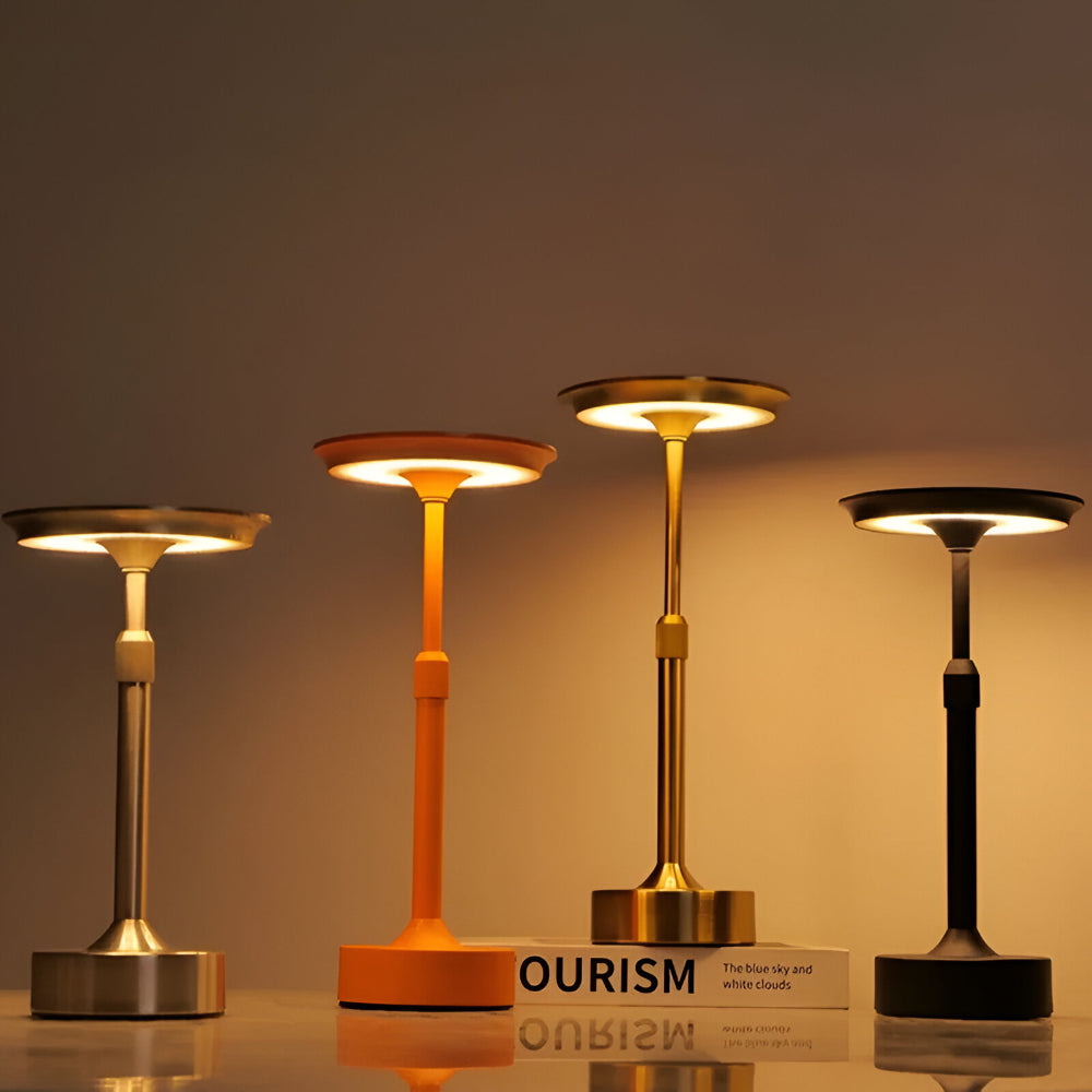 Modern Aluminum Table Lamp — Dimmable LED, Wireless, Warm White Illumination