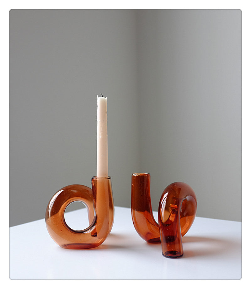 Jarrón de vidrio de borosilicato Aurevio — diseño de asa tintada, resistente
