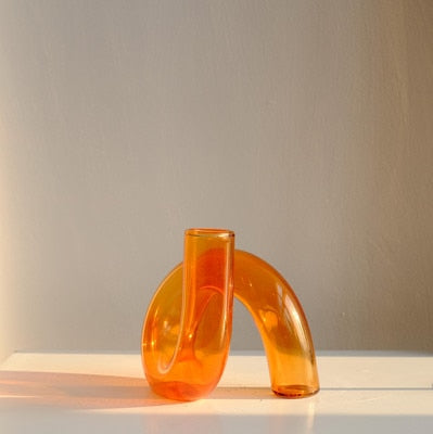 Jarrón de vidrio de borosilicato Aurevio — diseño de asa tintada, resistente