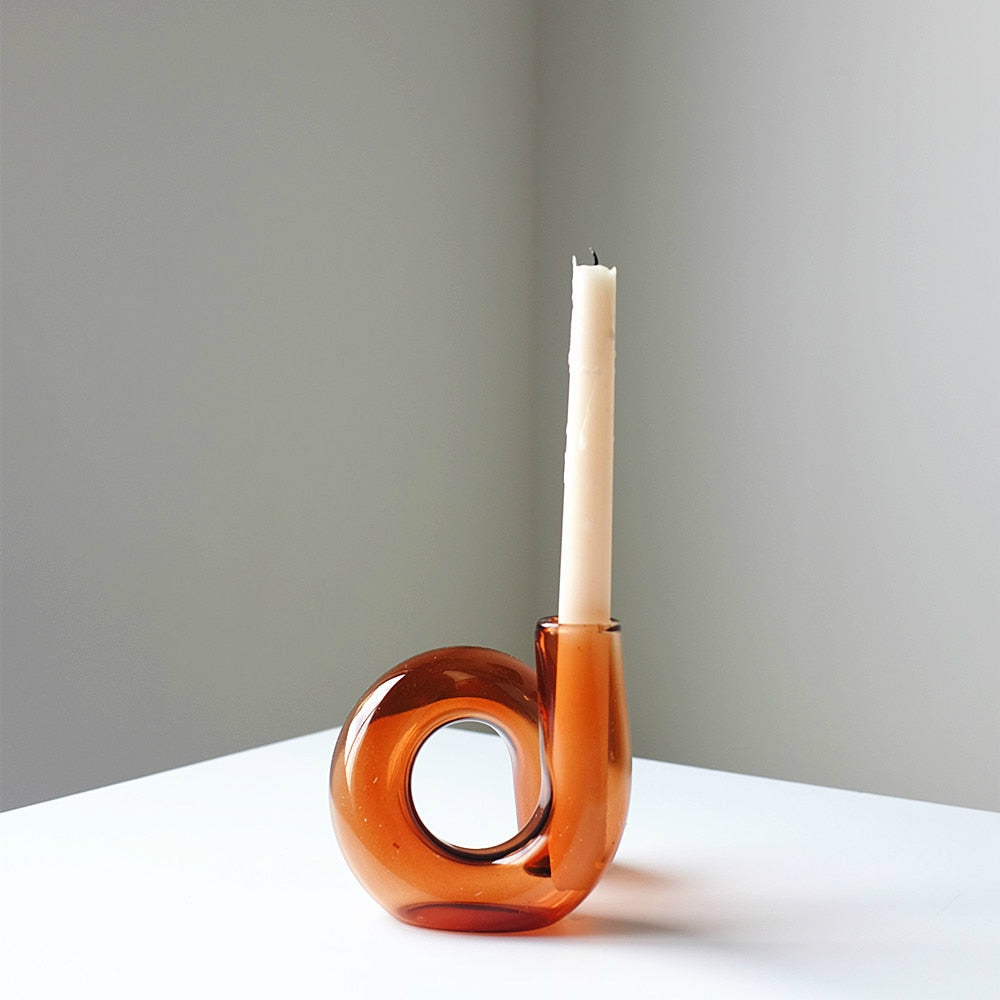 Jarrón de vidrio de borosilicato Aurevio — diseño de asa tintada, resistente