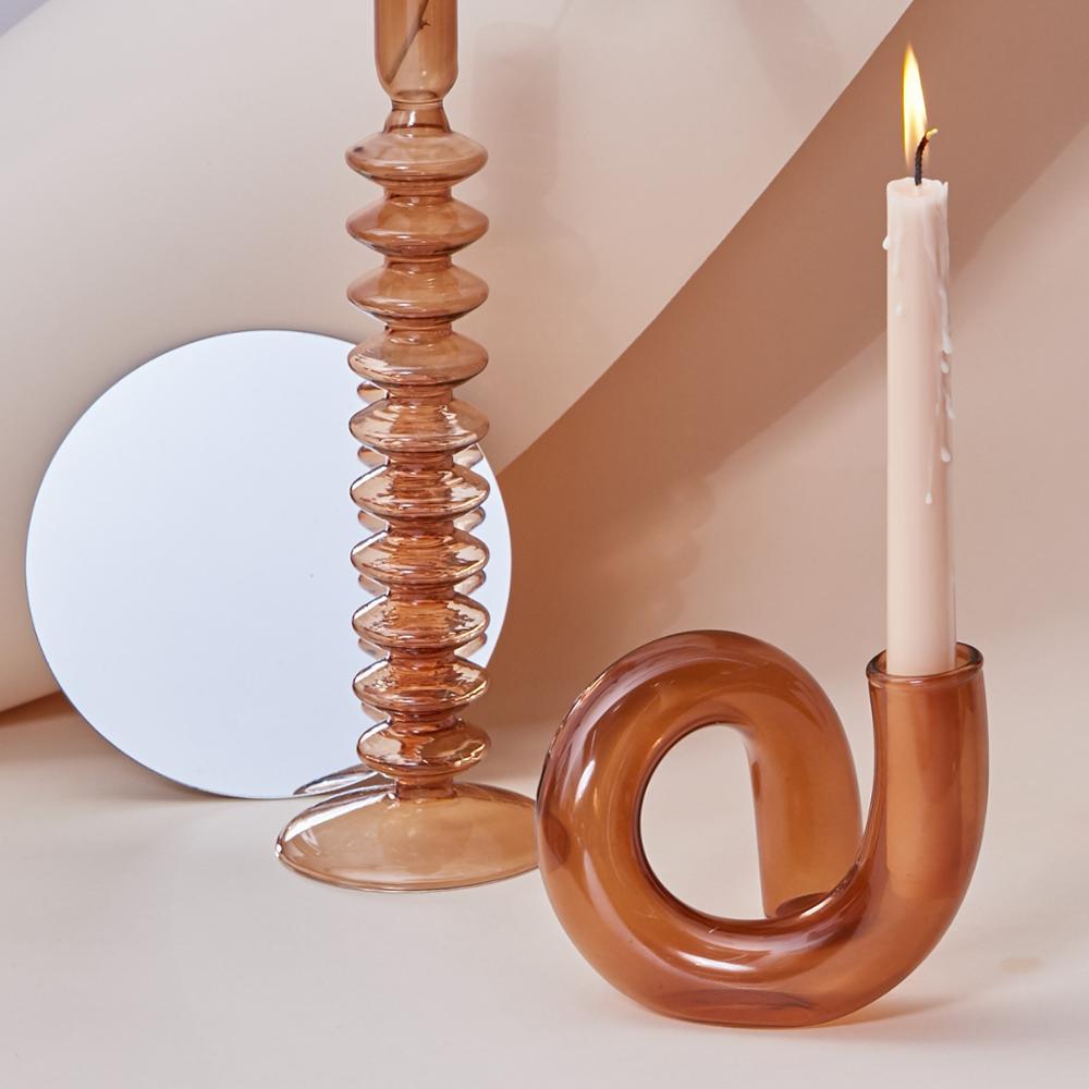 Jarrón de vidrio de borosilicato Aurevio — diseño de asa tintada, resistente