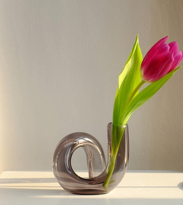 Jarrón de vidrio de borosilicato Aurevio — diseño de asa tintada, resistente
