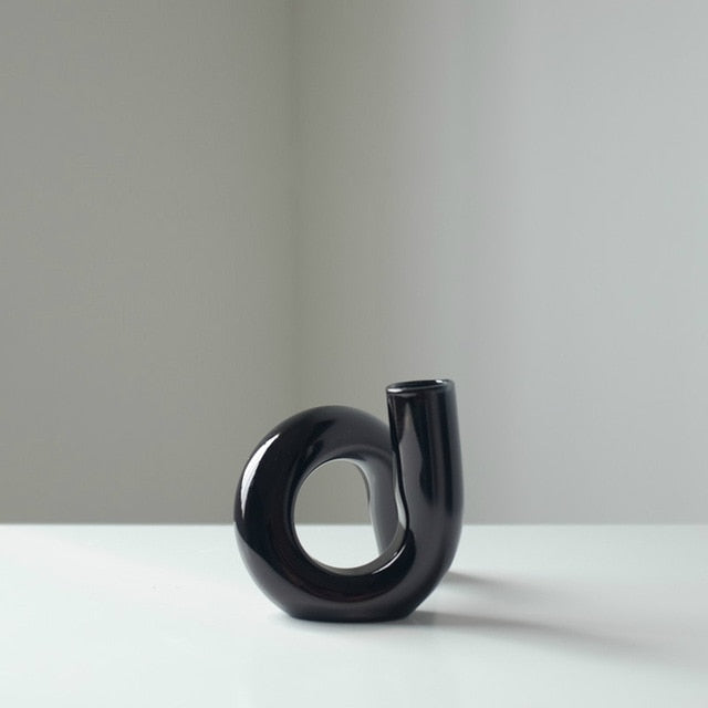 Jarrón de vidrio de borosilicato Aurevio — diseño de asa tintada, resistente