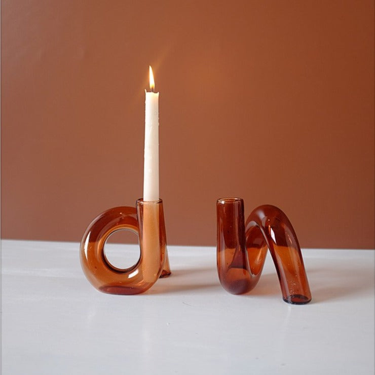 Jarrón de vidrio de borosilicato Aurevio — diseño de asa tintada, resistente