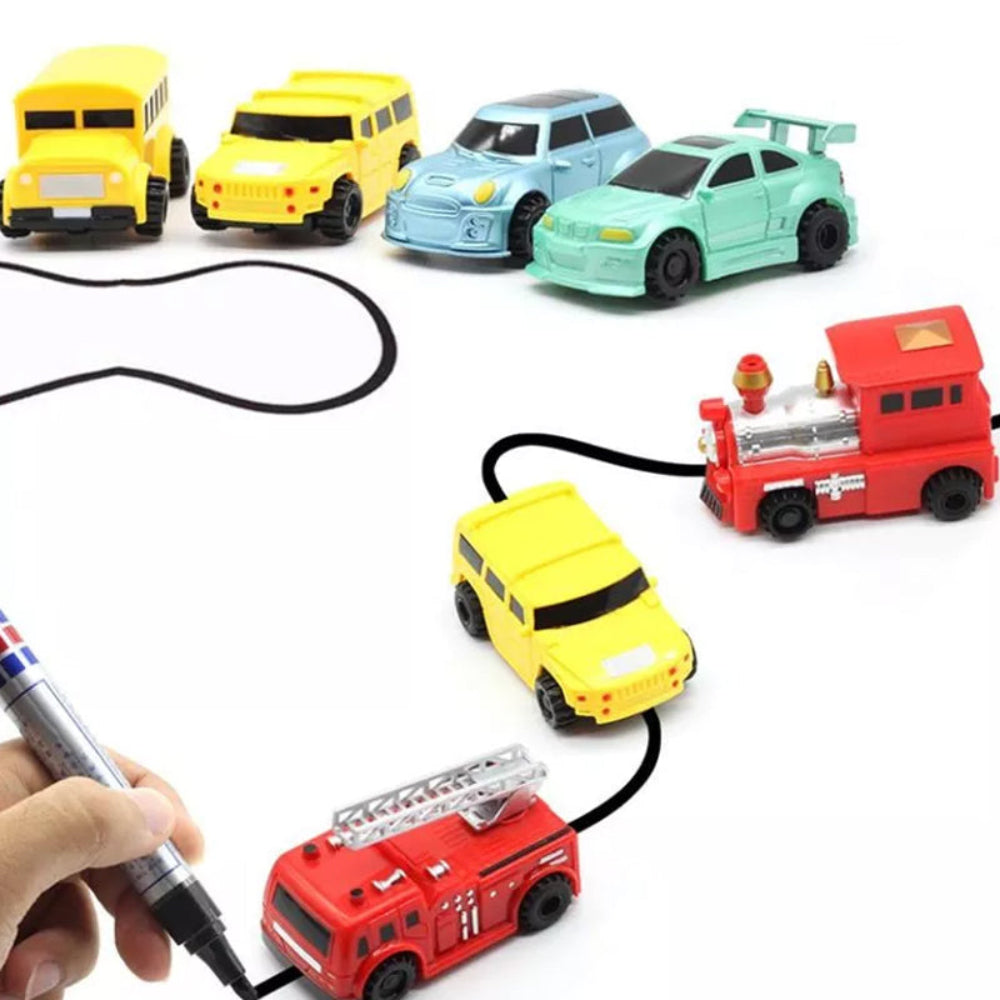 Carro-robô seguidor de linha com sensores — brinquedo educativo interativo para seguir percursos