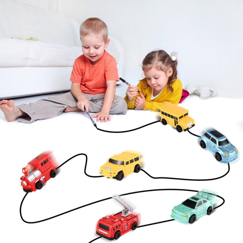 Carro-robô seguidor de linha com sensores — brinquedo educativo interativo para seguir percursos