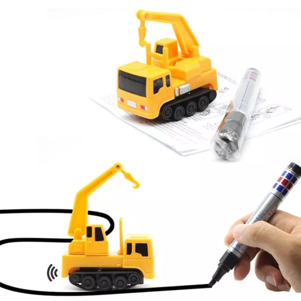 Carro-robô seguidor de linha com sensores — brinquedo educativo interativo para seguir percursos