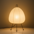 Lampă de masă japoneză din hârtie de orez - lumină caldă modernă, cadru din fier