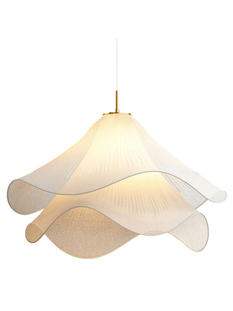 Oslan Contemporary Fabric Double-Layer Pleated Pendant – Bedroom or Café | Esilora