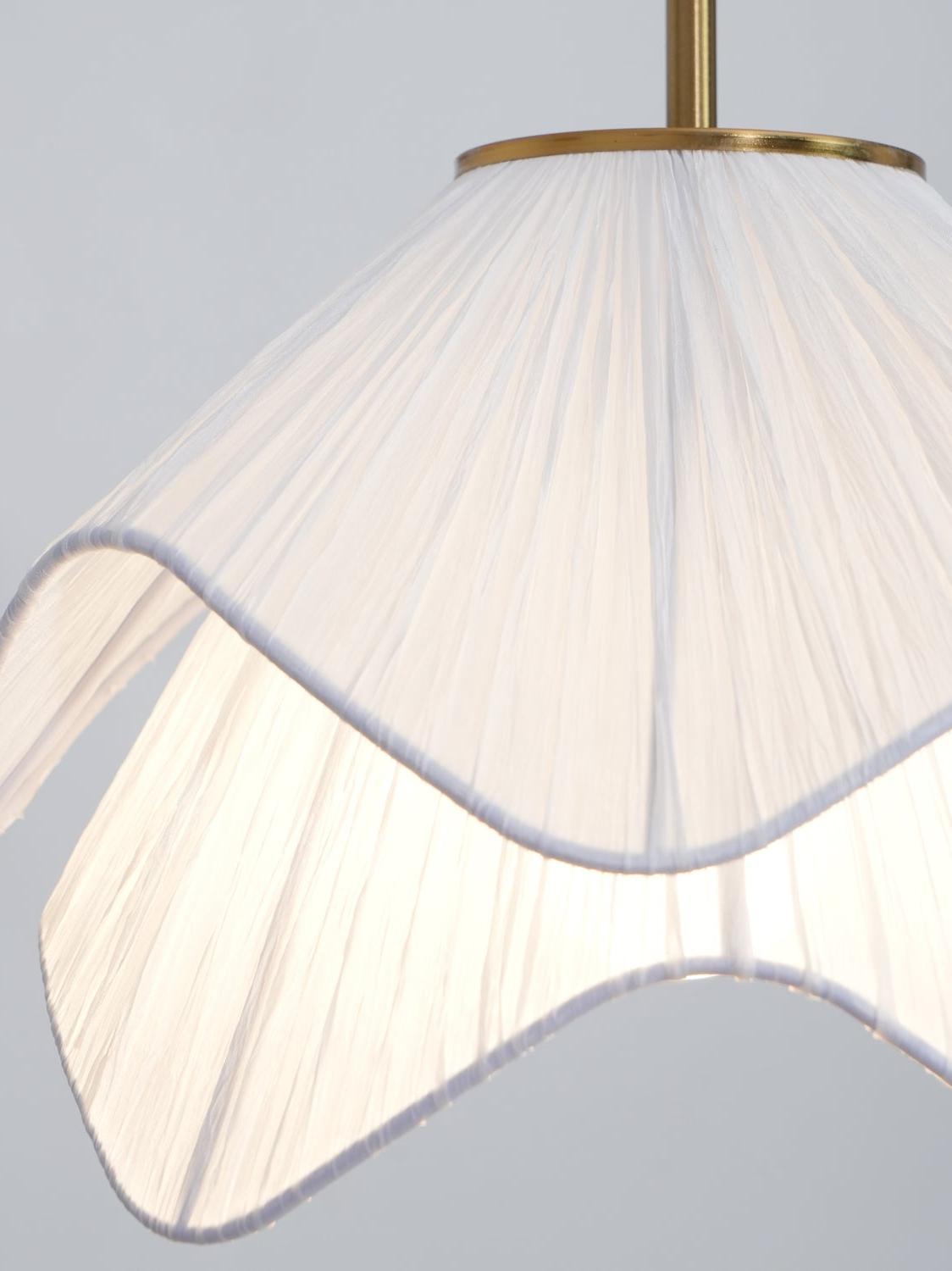 Oslan Contemporary Fabric Double-Layer Pleated Pendant – Bedroom or Café | Esilora